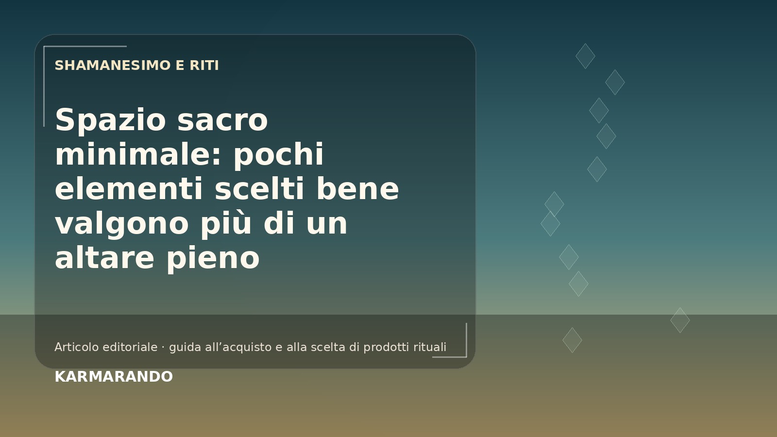 Spazio sacro minimale: pochi elementi scelti bene valgono più di un altare pieno